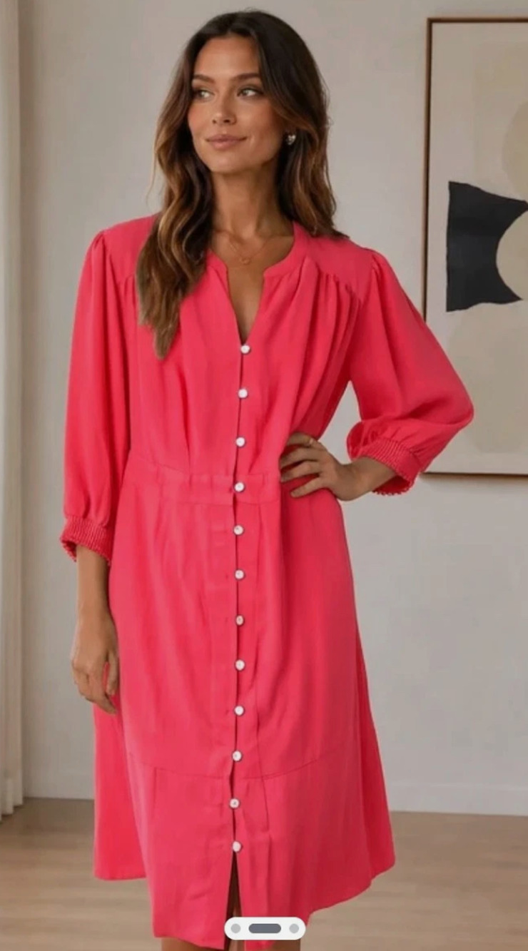 J.Jill Womens Linen Button Front Dress Small Petite Resortwear Vacation Coastal